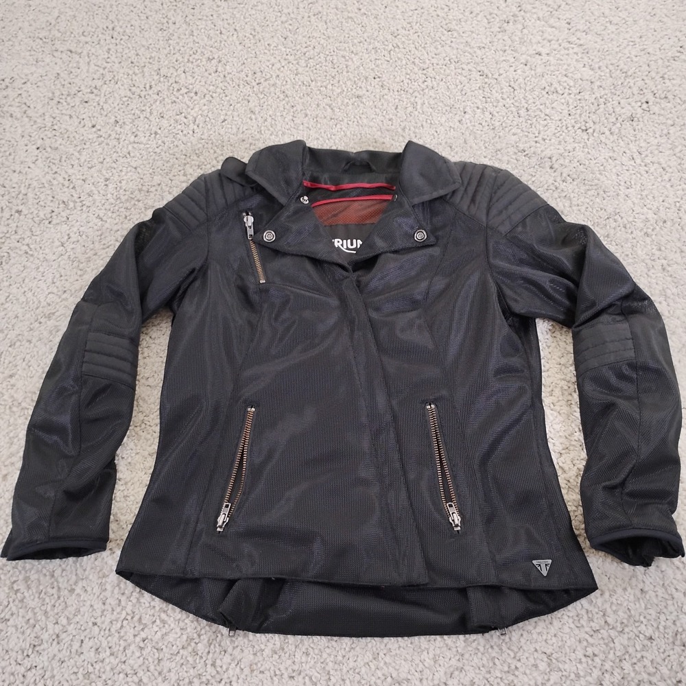 Triumph Jacket Womens Small Black Motorcycle Biker Protection Grunge Emo Punk